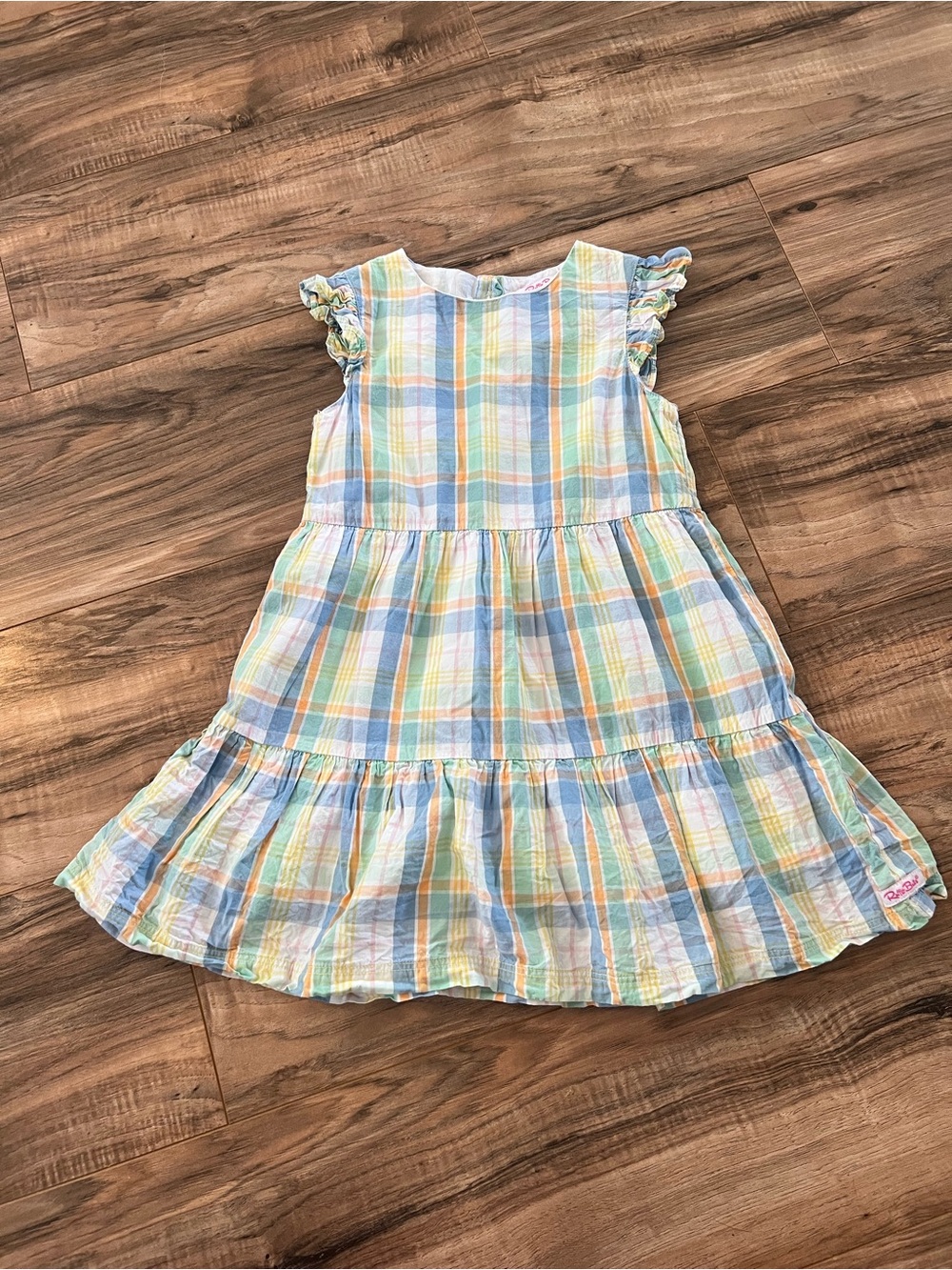 Ruffle Butts Pastel Plaid Tiered Dress in Blue, Yellow, Pink, Green